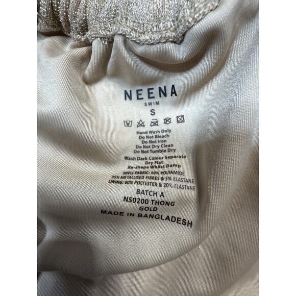 Neena Swim Bikini Set In Sand & Gold Dust Sz Small Resort Wear Cruise Beach - Picture 4 of 7